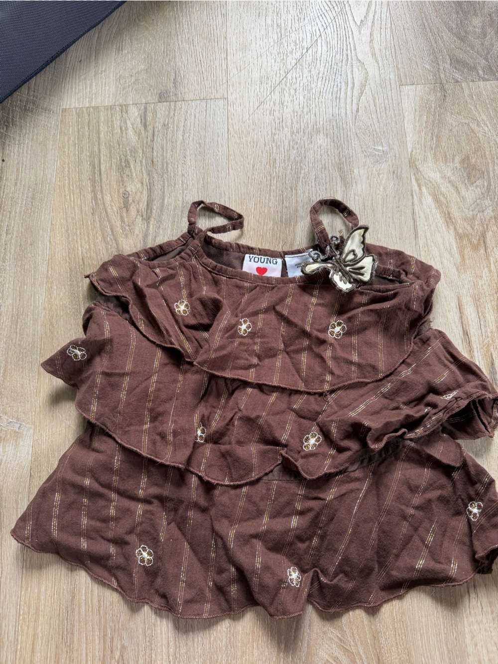 Young Hearts Brown Kids Tank Top